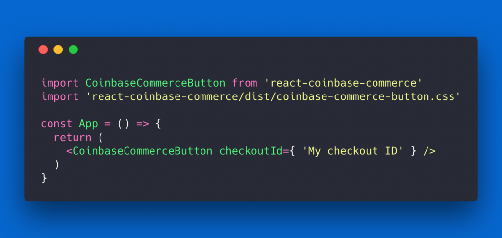Coinbase React button
