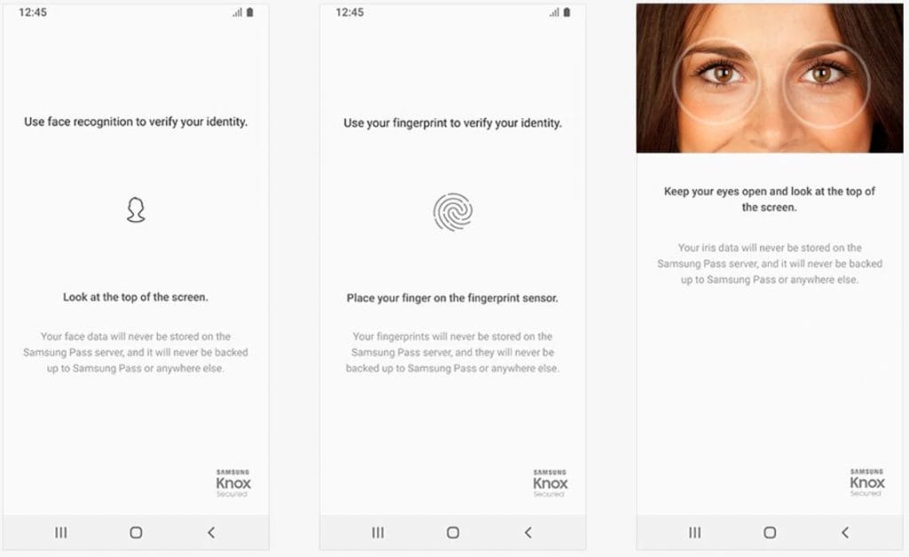 Samsung Pass verificatie