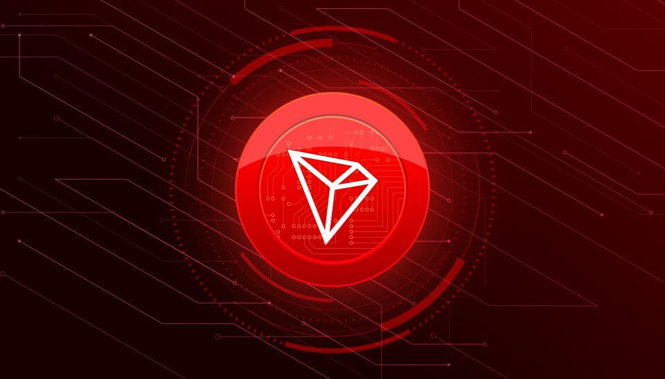 Tron (TRX) banner. TRX coin cryptocurrency concept banner backgr