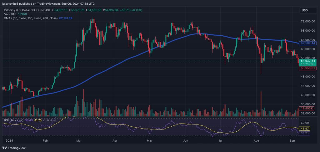 bitcoin koersgrafiek1 september2024