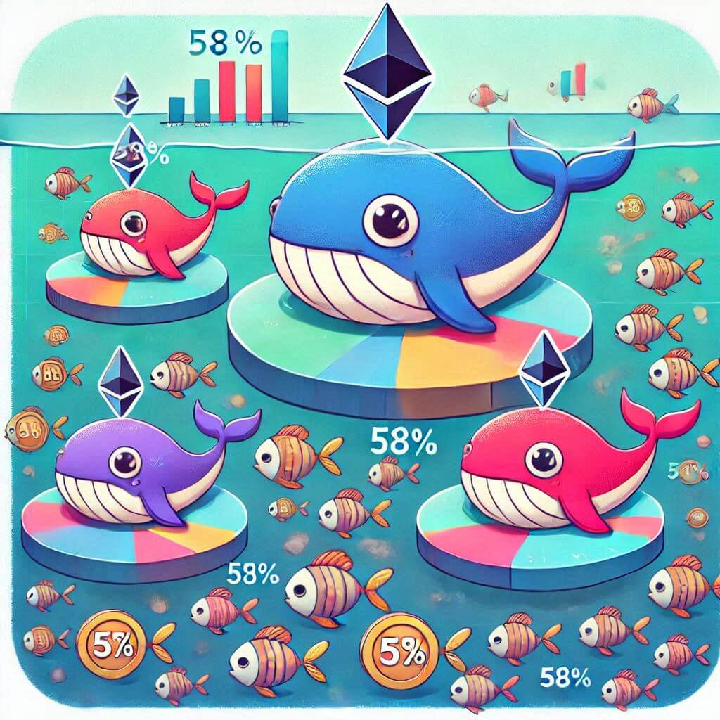 Ethereum whales bezitten nu 58% van de supply en dit is de impact