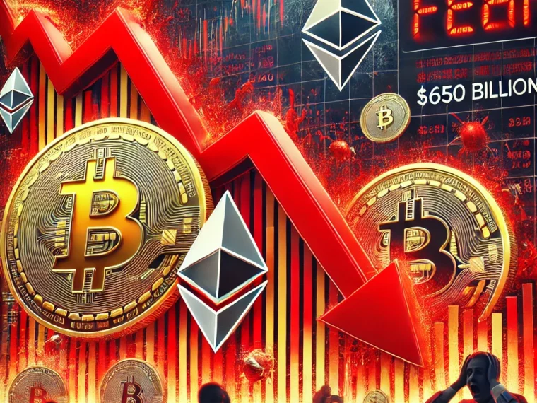 Crypto markt verliest $650 miljard terwijl angst toeslaat