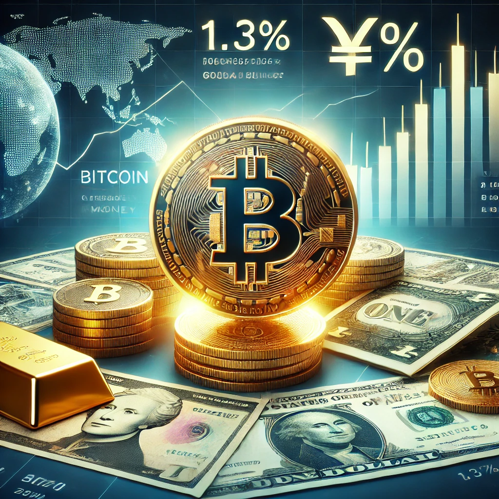 Bitcoin goed voor 1,3% van de wereldwijde geldvoorraad