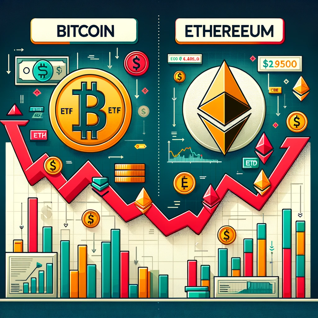 Bitcoin ETF’s zien rode cijfers terwijl Ethereum verrast met instroom