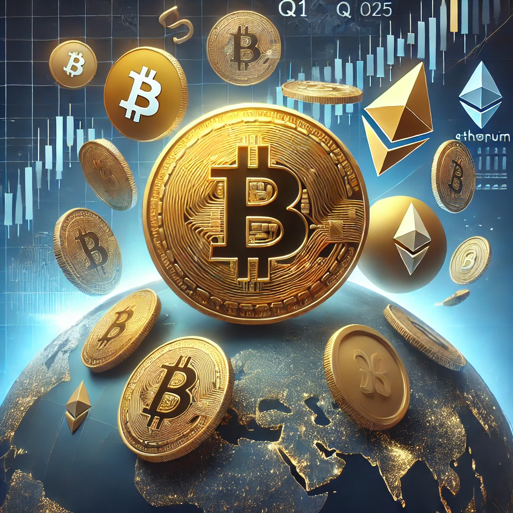 Q1 2025 in crypto: marktdaling, Bitcoin sterker en altcoins onder druk
