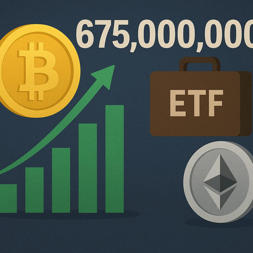 Bitcoin spot-ETF’s zien $675 miljoen instroom op één dag