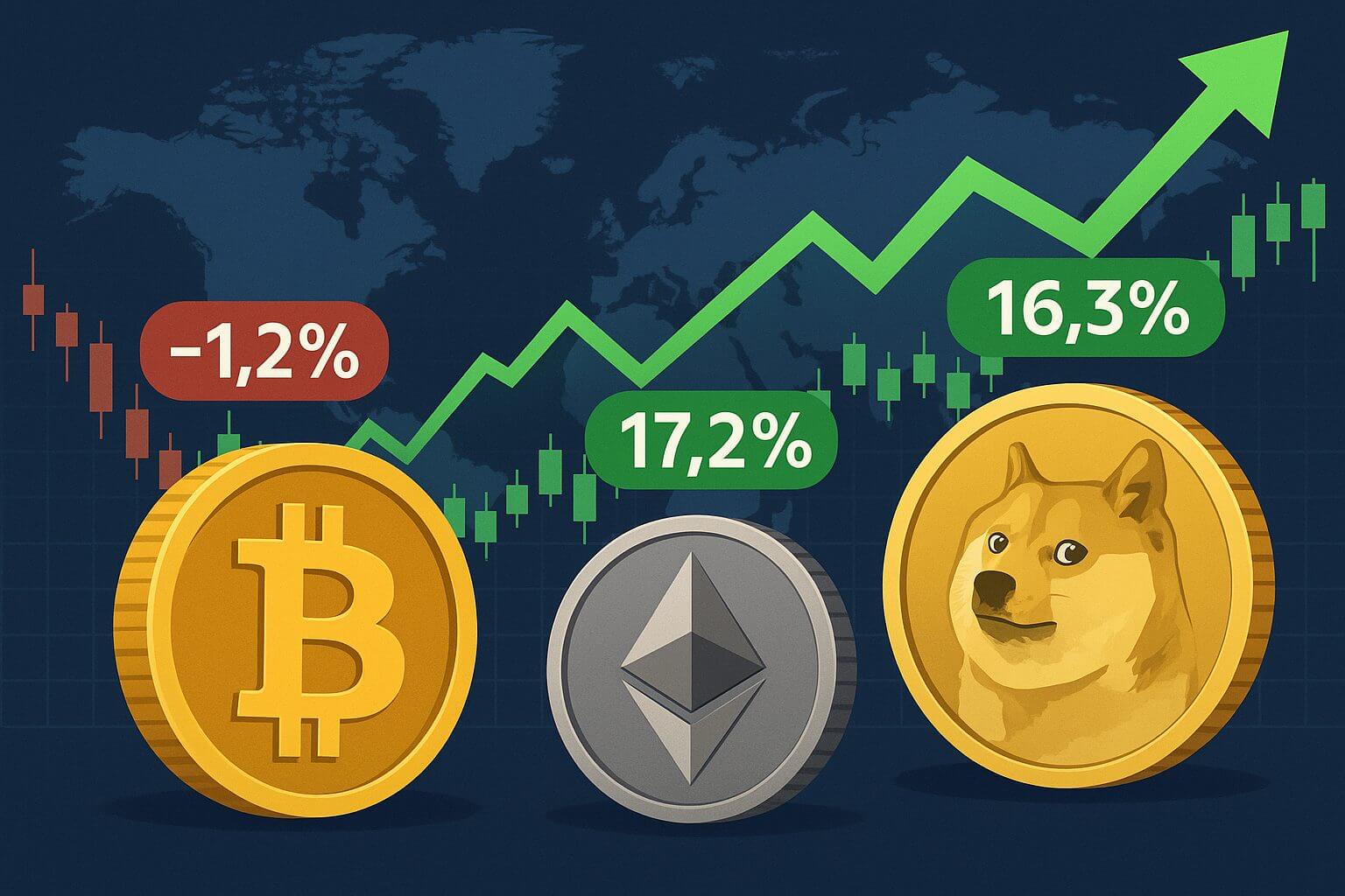 Crypto markt zakt licht, maar Ethereum en Dogecoin stijgen stevig