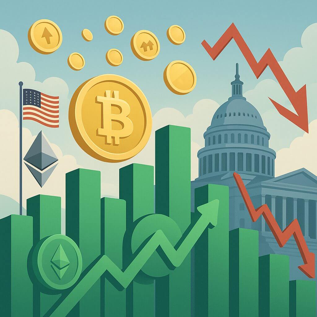 Cryptomarkt blijft sterk ondanks krimp Amerikaanse economie