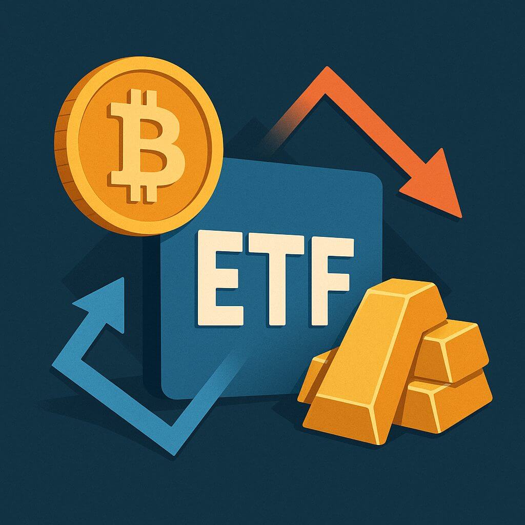 Bitcoin en goud tegenover elkaar in opvallende ETF strijd