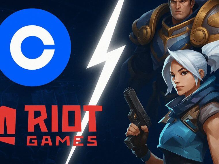 Coinbase gaat vol voor gaming met Riot partnership logo