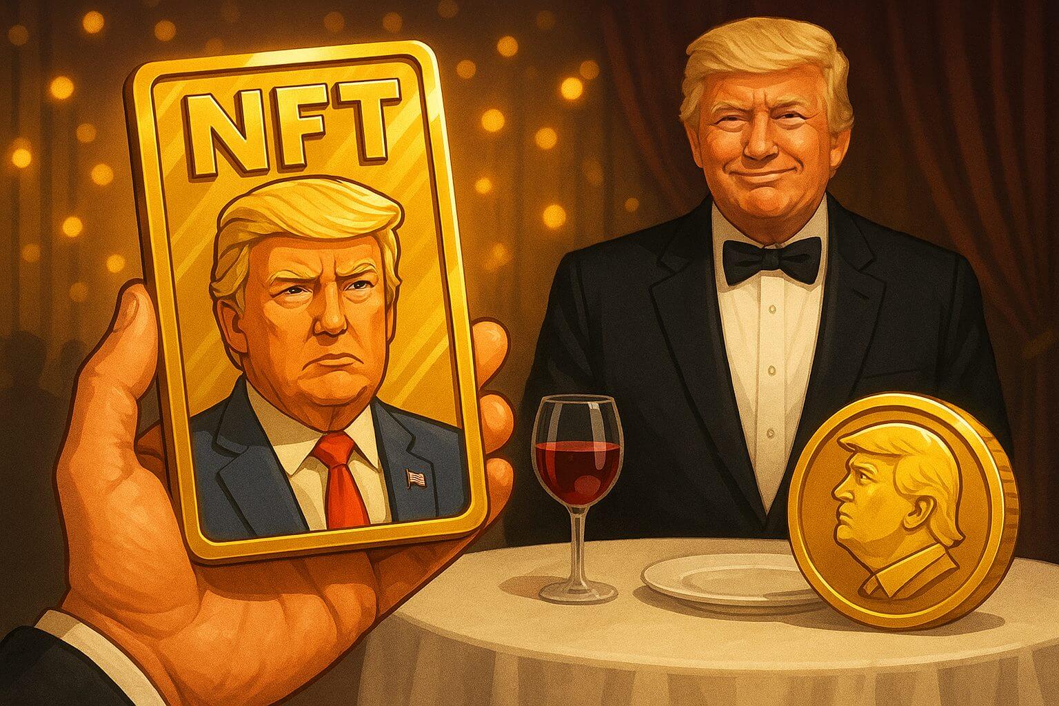 TRUMP memecoin sluit competitie af met diner en NFT’s