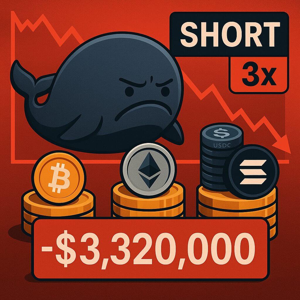 Whale verliest miljoenen met short op ETH, BTC en SOL