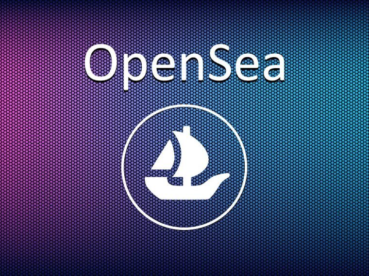 OpenSea text and logo internet platform NFT token market and auc