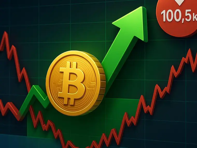 bitcoin koersherstelt boven 100500 daling opgevangen