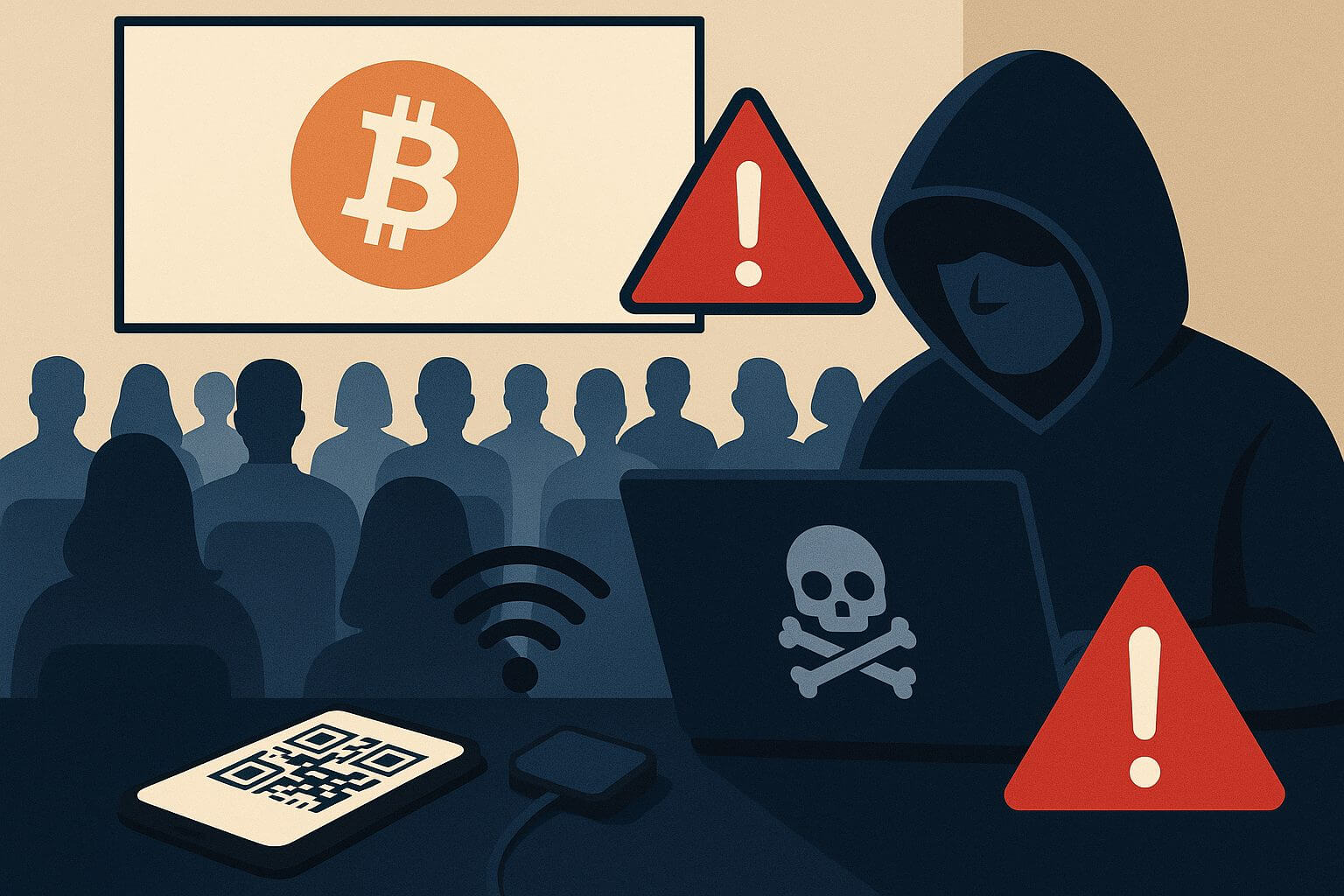 Bezoekers crypto conferenties lopen grote veiligheidsrisico’s