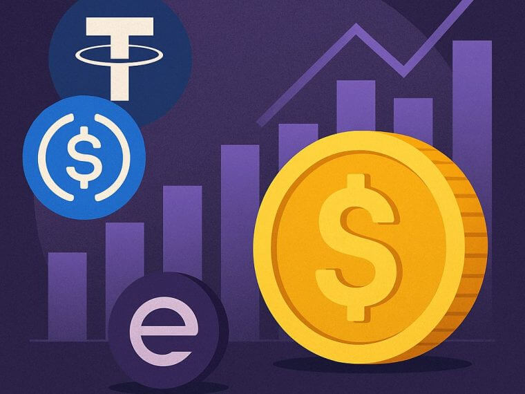stablecoin groei tether circle ethena markt