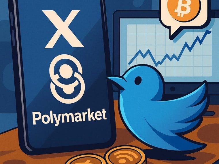 X sluit partnerschap met Polymarket voor crypto voorspellingen logo