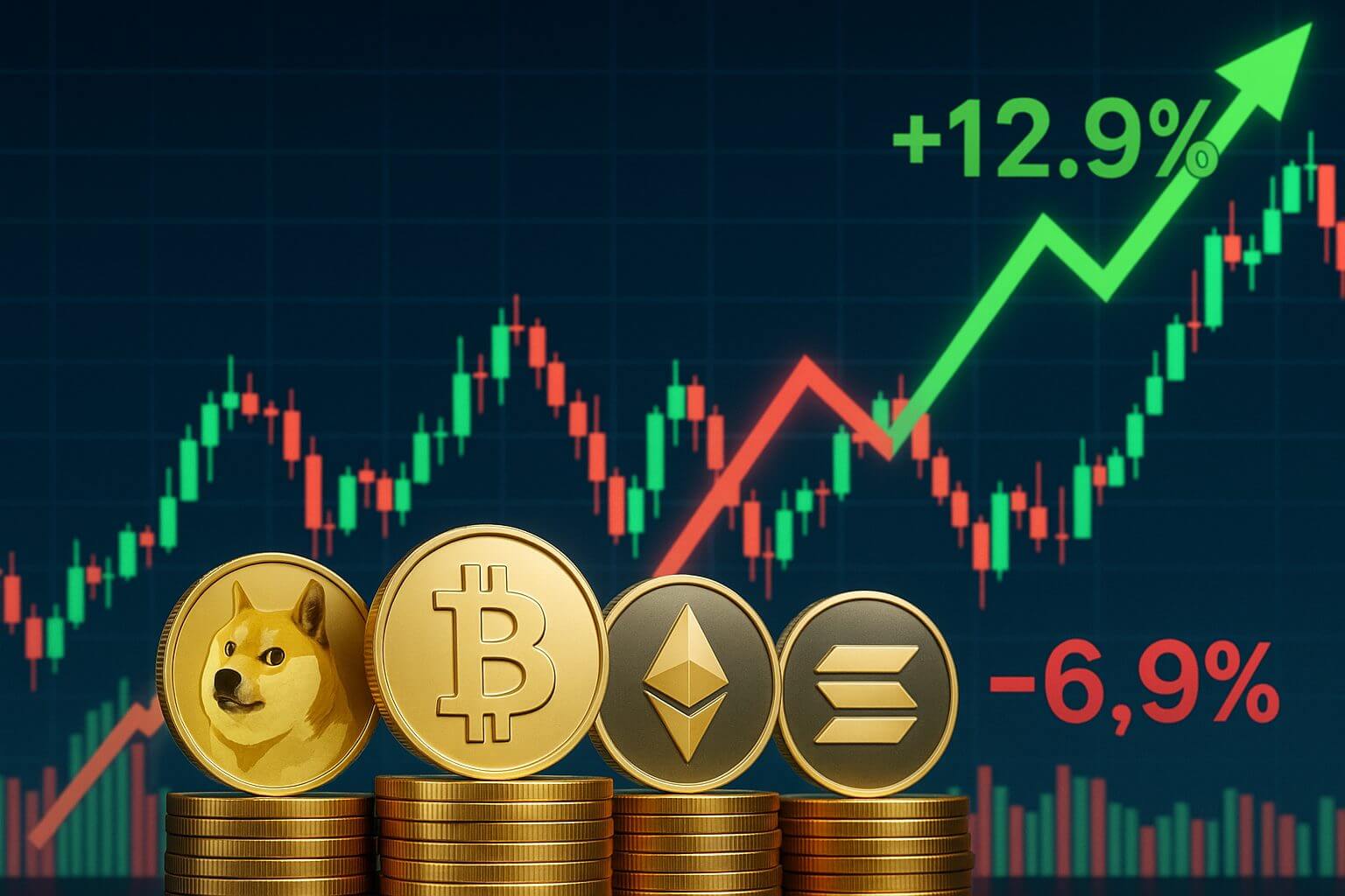 Groene dag voor crypto met stijgende koersen