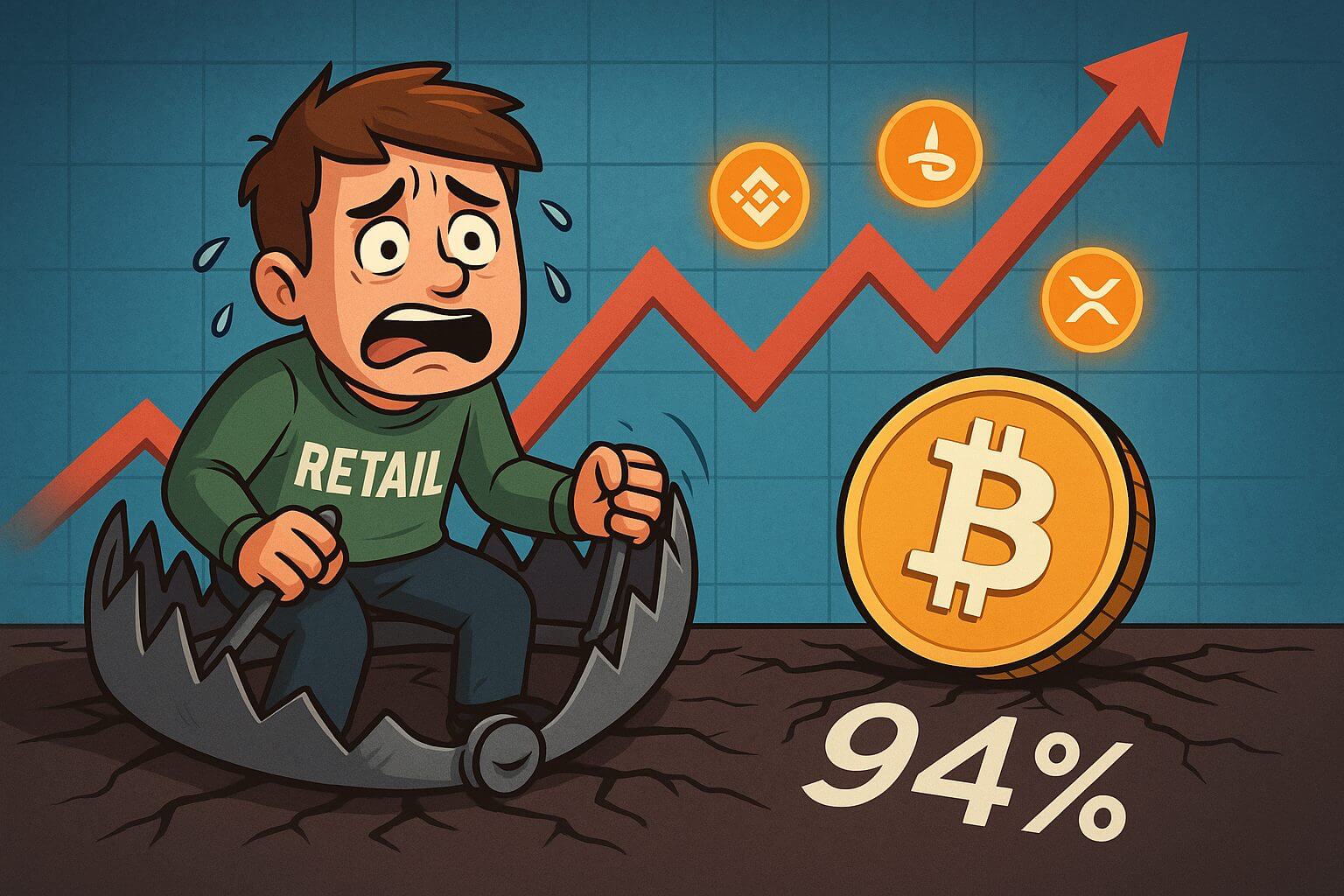 Crypto markt liquidaties: waarom 94% van de traders verliest