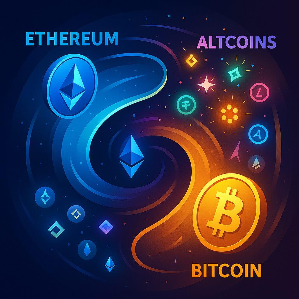Komt er een klassieke rotatie tussen ETH, BTC en altcoins?