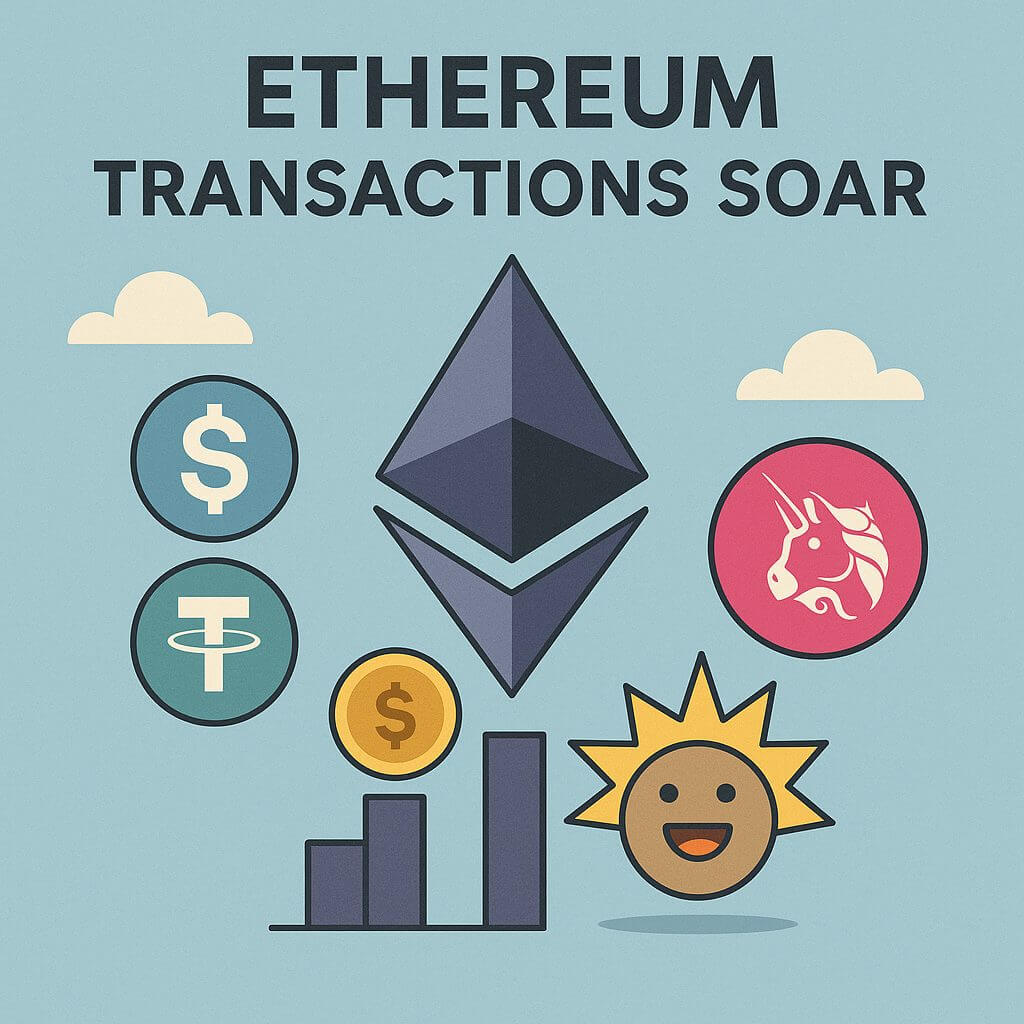 Ethereum in de lift: bijna recordaantal transacties op het netwerk