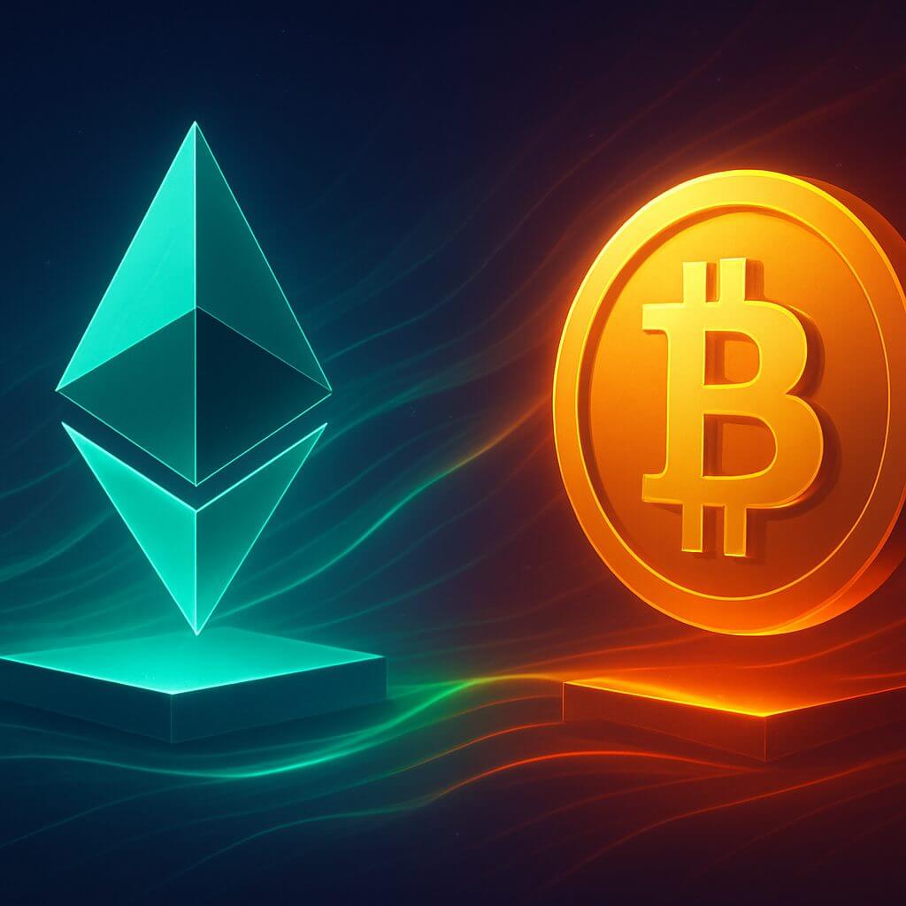 Ethereum dreigt Bitcoin voorbij te gaan in ETF aandeel