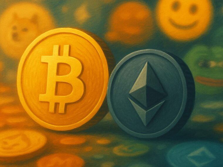 Rustige dag op de crypto markt altcoins en memecoins domineren