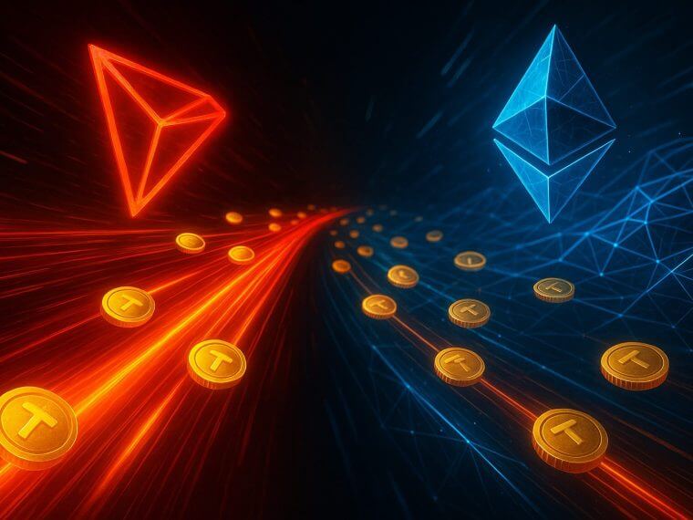 Tron trekt de leiding in USDT transacties van Ethereum over