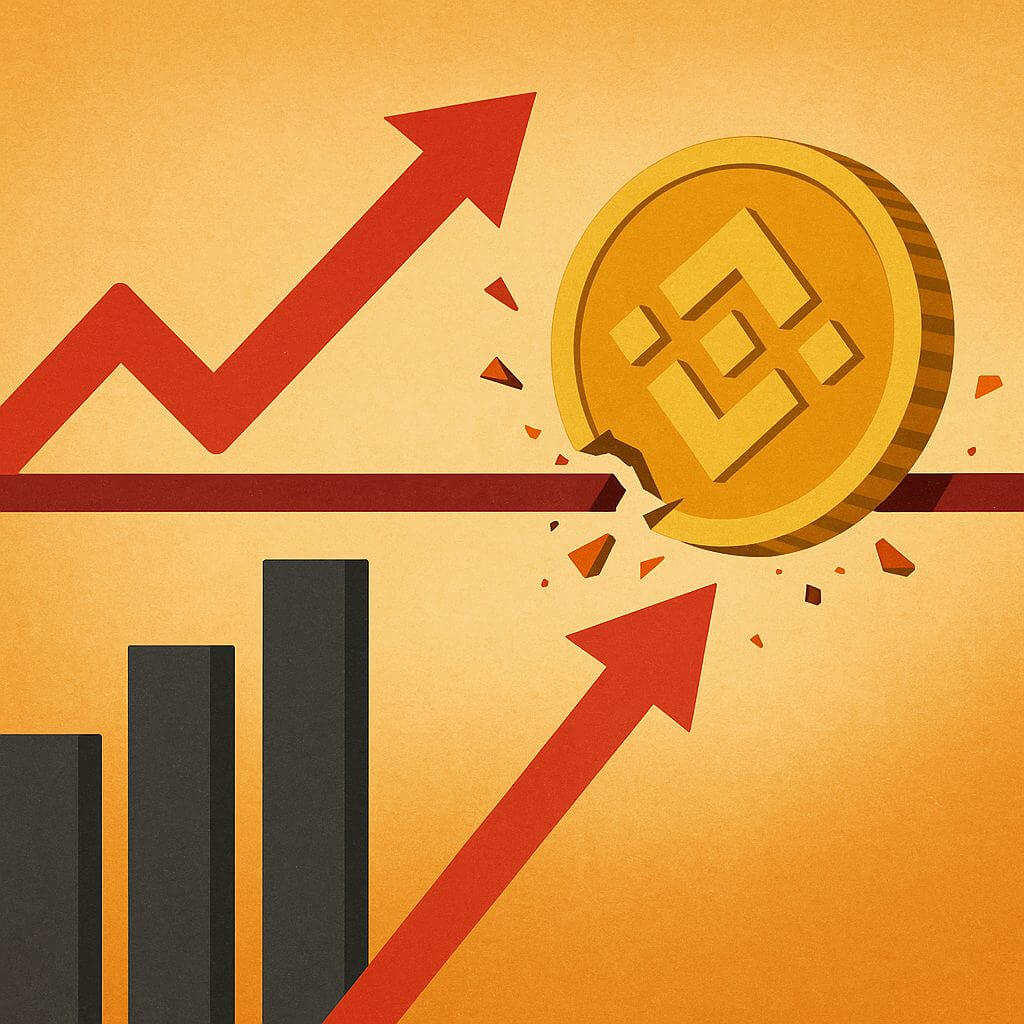 BNB koers blijft records vestigen terwijl Bitcoin richting $123K klimt
