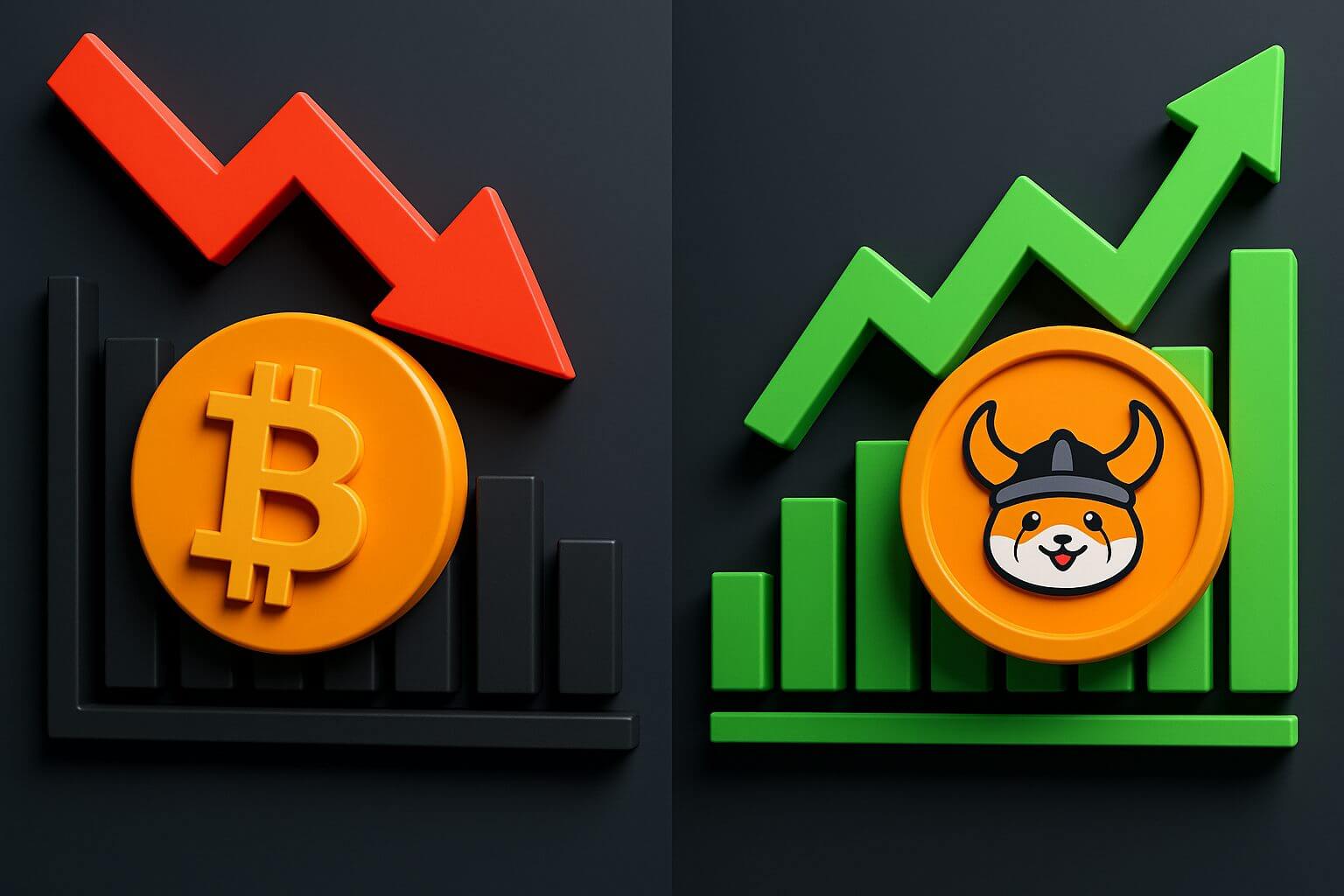 Bitcoin en Ethereum onder druk terwijl FLOKI stijgt