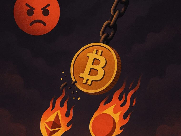 Crypto markt zakt, bijna $900 miljoen aan liquidaties in 24 uur