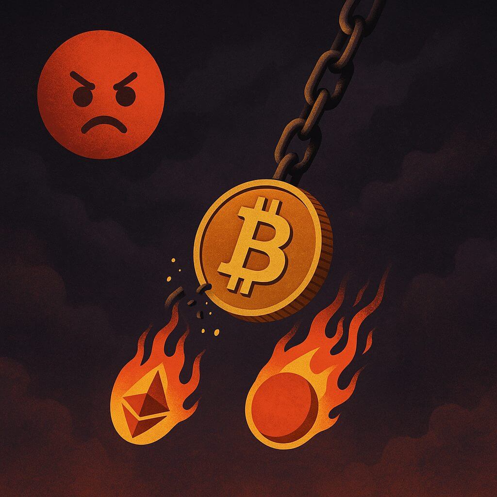 Crypto markt zakt, bijna $900 miljoen aan liquidaties in 24 uur