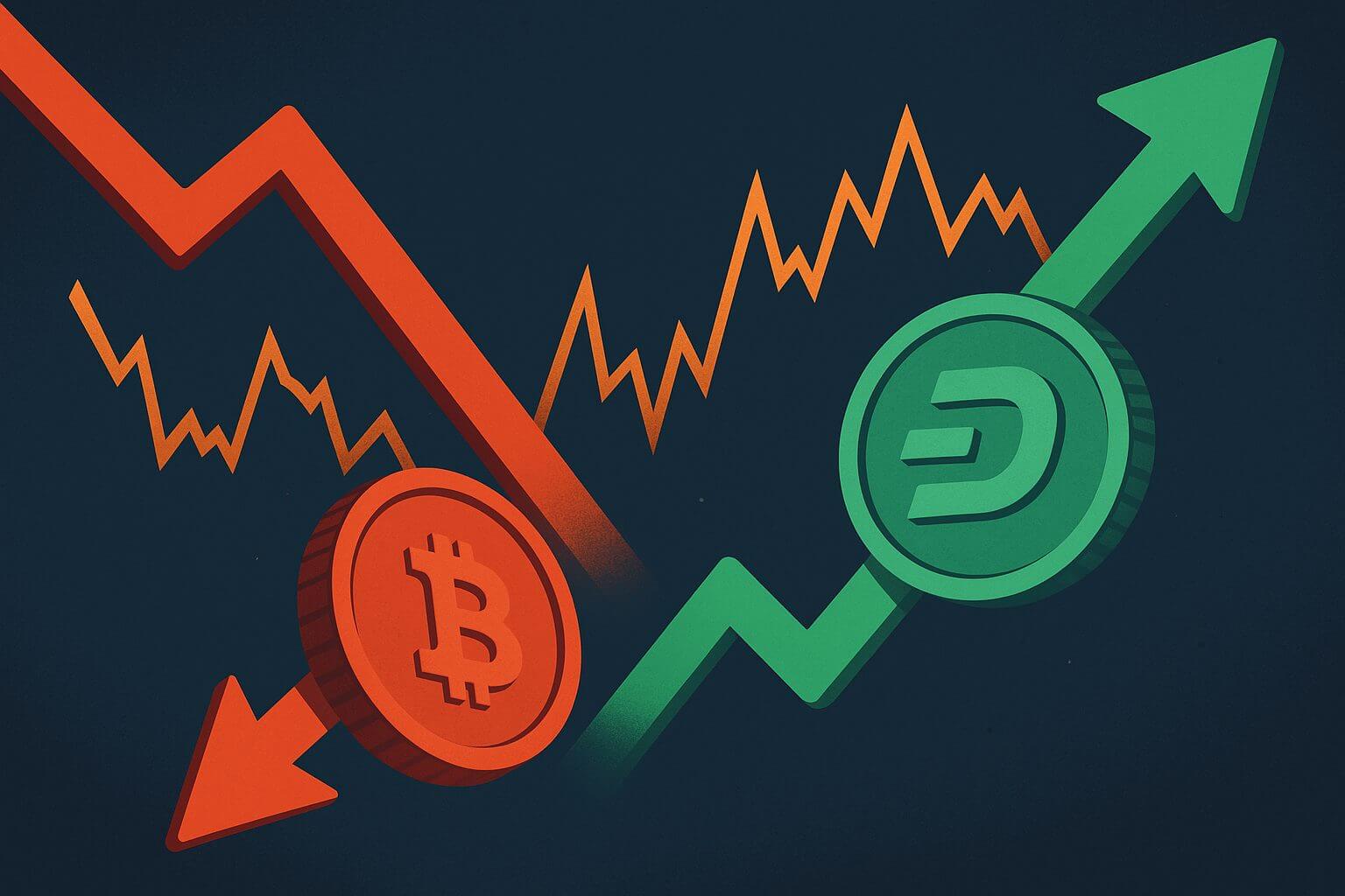 Dash en Zcash stijgen met meer dan 35% terwijl Bitcoin zijwaarts beweegt