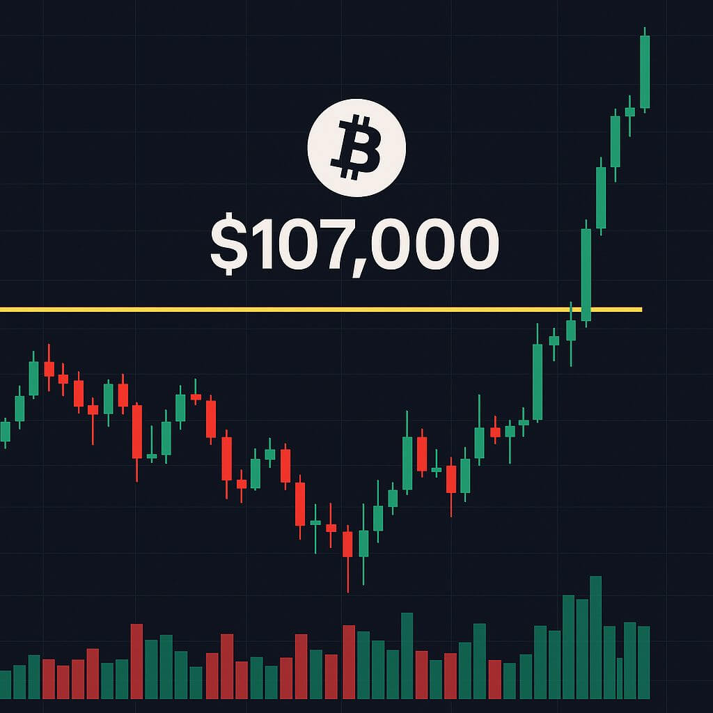 Bitcoin herstelt richting $107.000 vlak voor CME sluiting