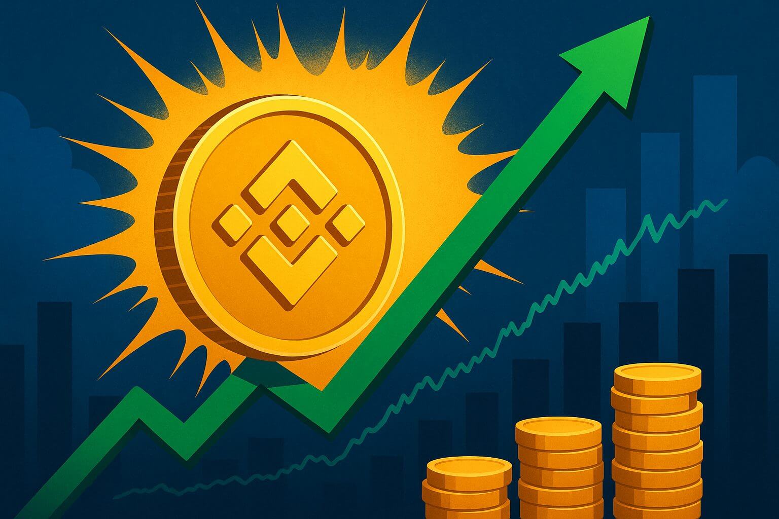 BNB koers bereikt recordhoogte van $1.100 en zet rally voort