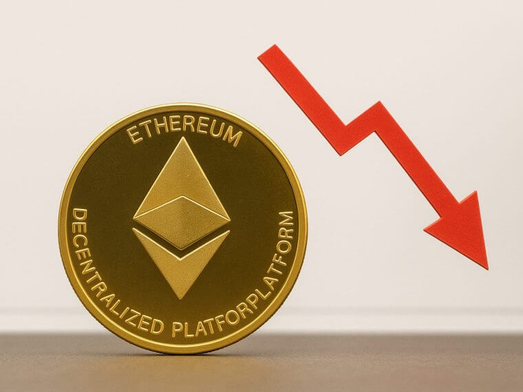 ethereum decline arrow red