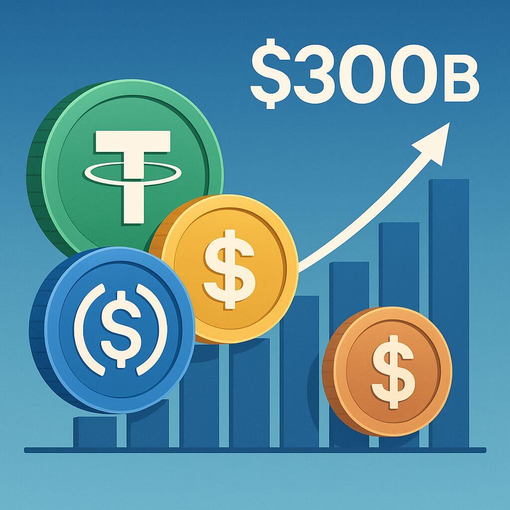 Stablecoins breken door $300 miljard: USDT blijft marktleider