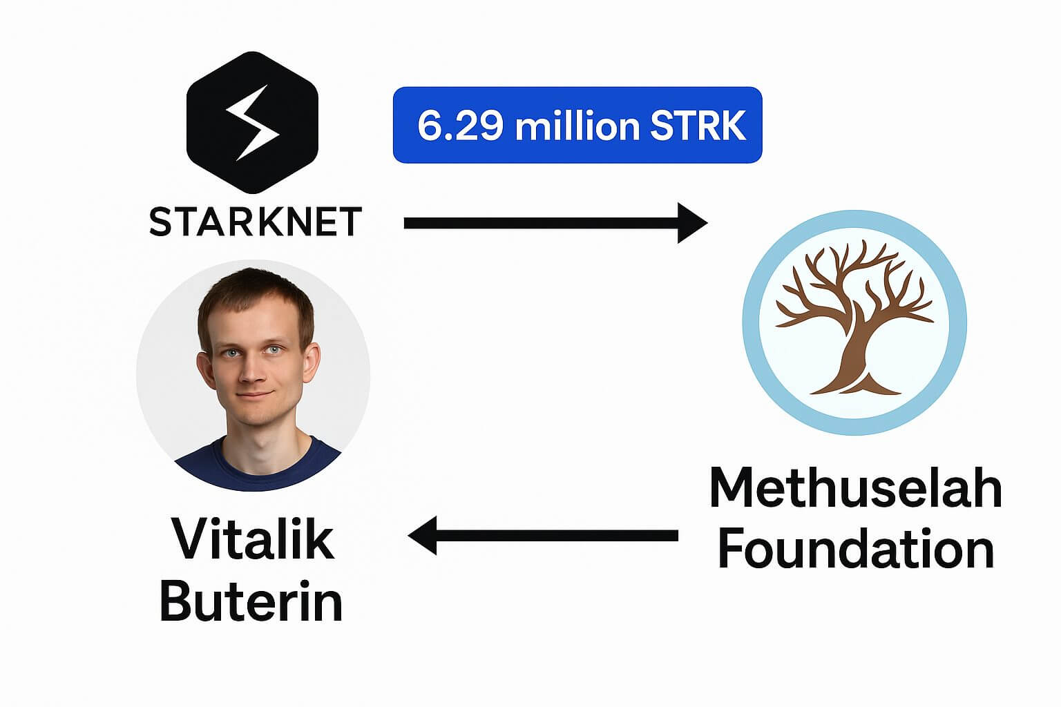 Mogelijke donatie: Vitalik Buterin stuurt $1 miljoen aan STRK weg