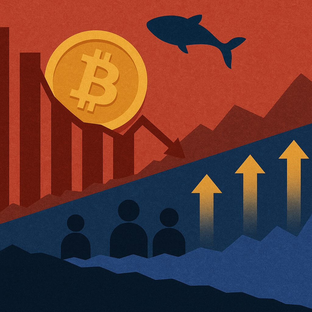 Grote BTC houders blijven verkopen terwijl kleinere wallets kopen