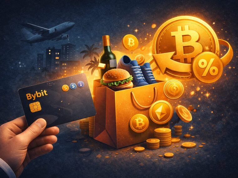 Bybit crypto betaalkaart: crypto uitgeven met cashback tot 10%