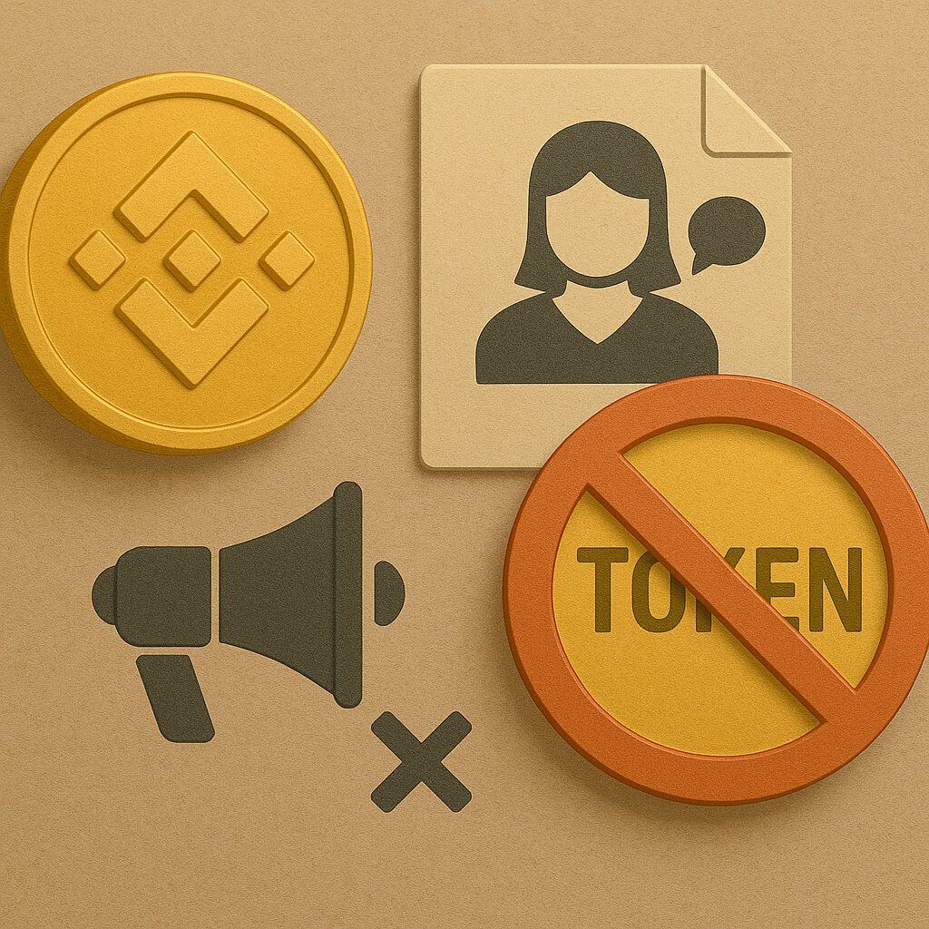 Binance co CEO neemt afstand van tokens gelinkt aan officiële posts