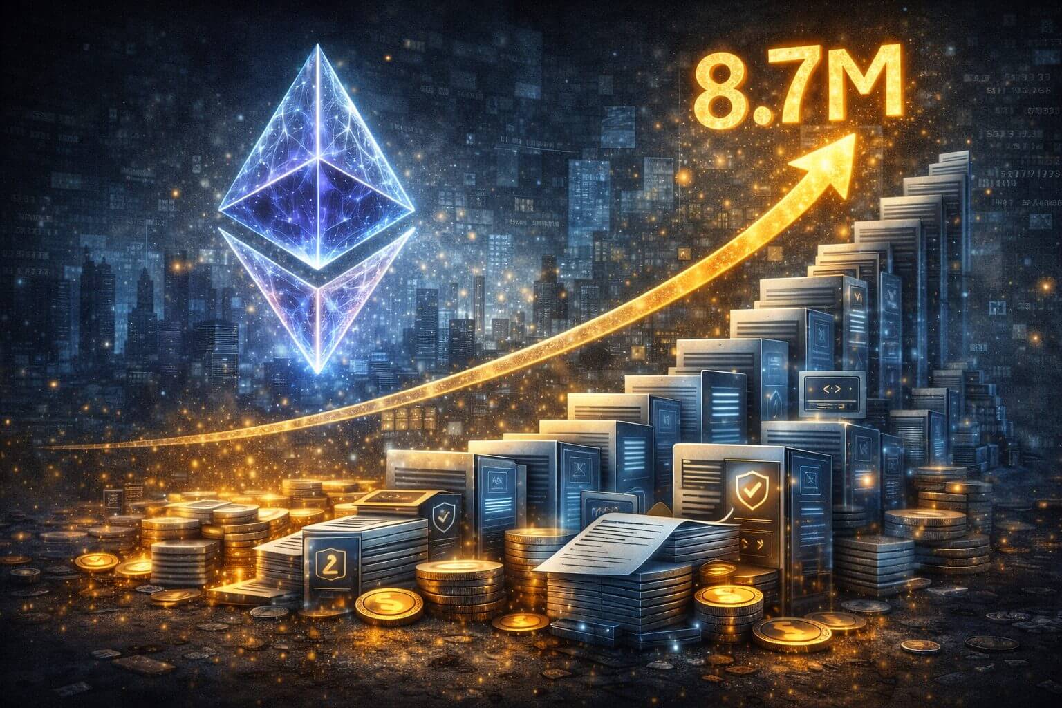 ETH verbreekt record: 8,7 miljoen smart contracts uitgerold in Q4