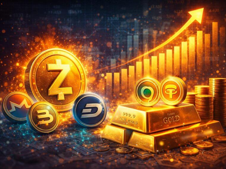 Privacycoins en goudtokens domineren de altcoin markt in 2025
