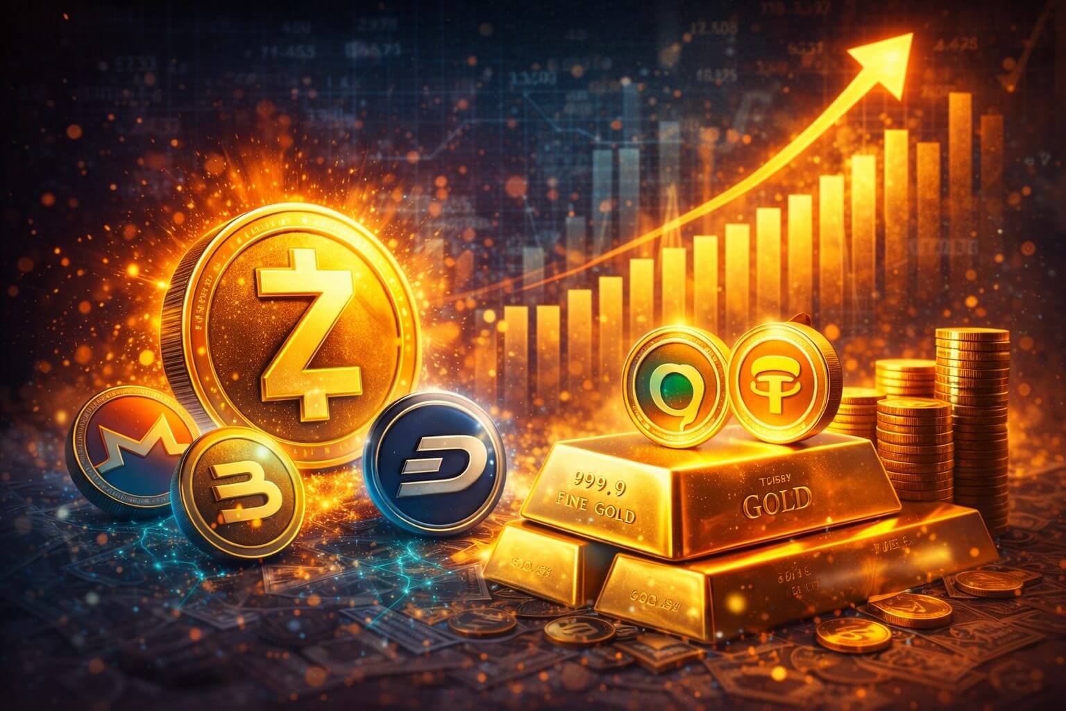 Privacycoins en goudtokens domineren de altcoin markt in 2025