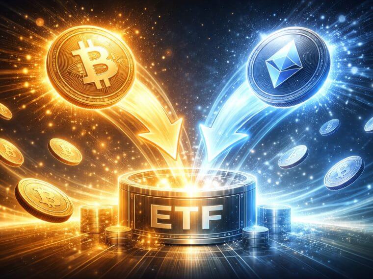 bitcoin ethereum etf inflows wallstreet