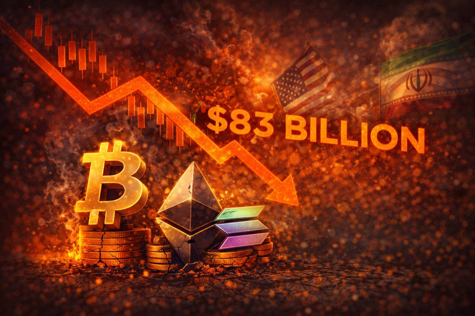 Crypto markt verliest $83 miljard na geopolitieke spanningen