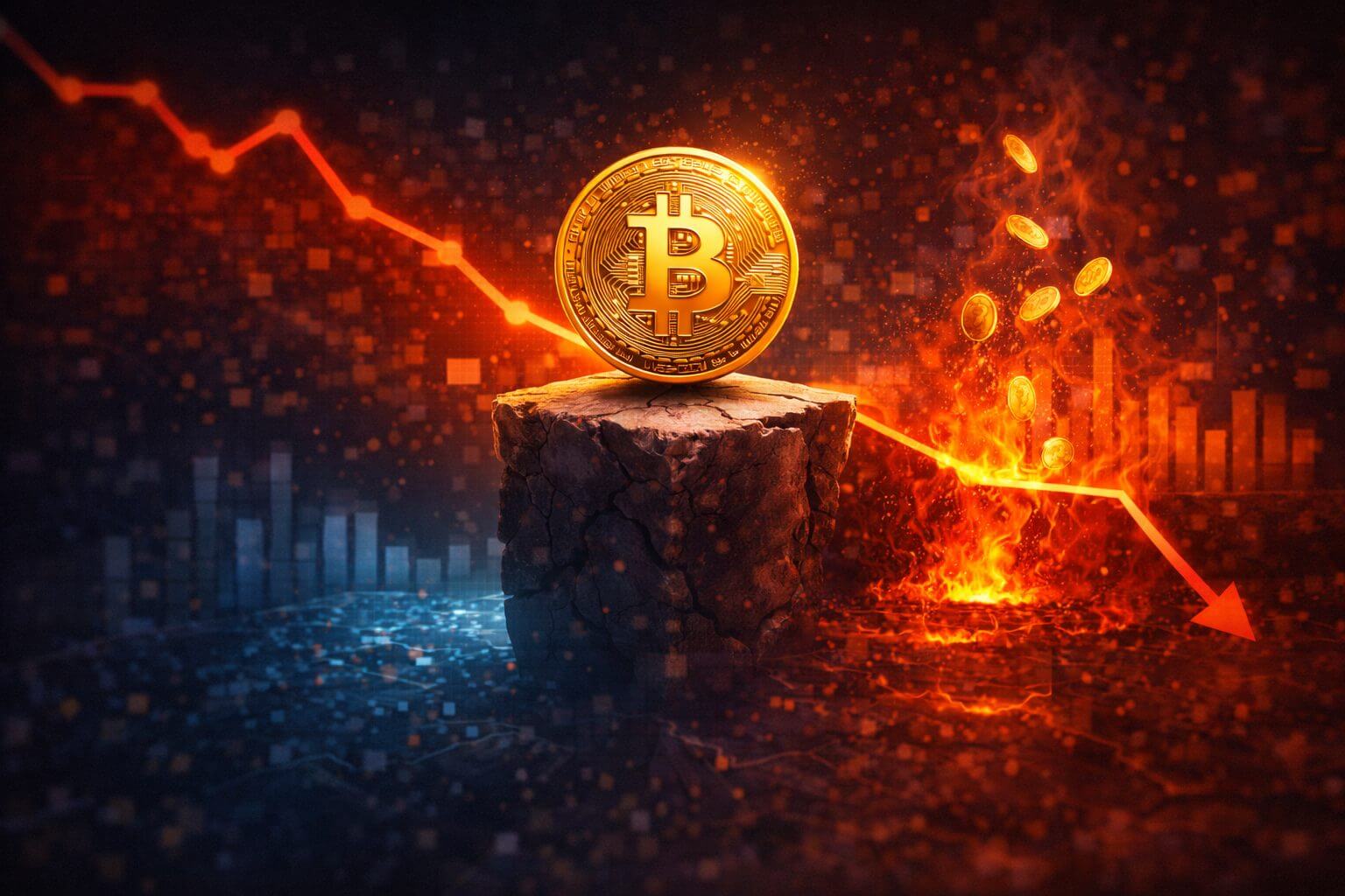 Bitcoin vraag zakt naar record laagte terwijl koers standhoudt