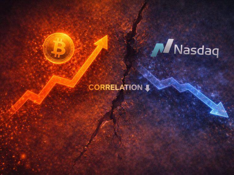 bitcoinnasdaqdivergencetrend