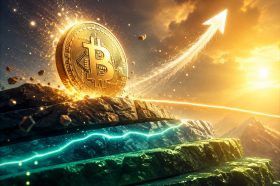 A Bitcoin coin against a US regulatory backdrop
