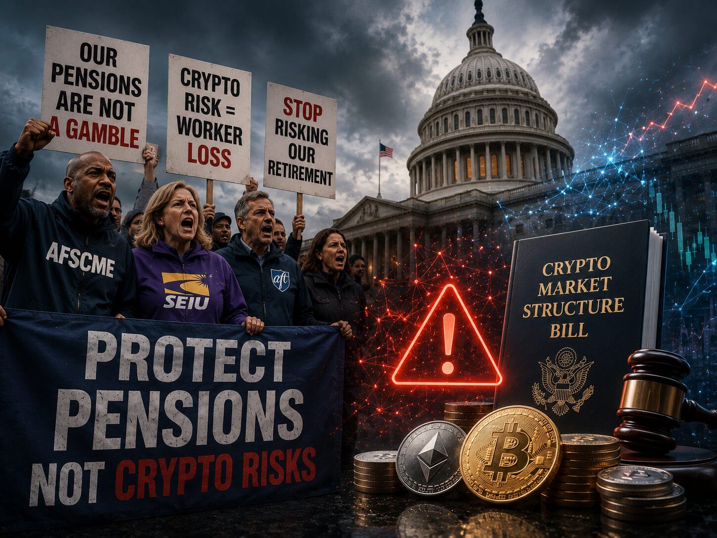 Grote Amerikaanse vakbonden verzetten zich tegen nieuwe cryptowet